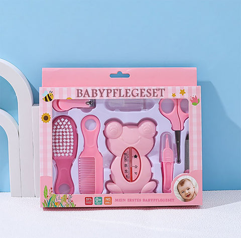TPFBeauty Babypflege-Set 8-teilig mit Badewannen-Thermometer, verschiedene Farben