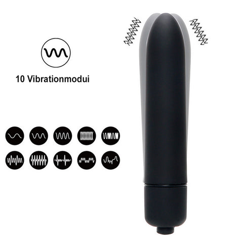 TPFSecret Juwel Analplug 4er Set mit Vibrator - mit Schmuckstein Silber - Silikon Schwarz oder Rot