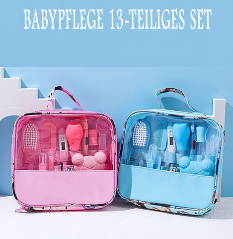 TPFBeauty Babypflege-Set 13-teilig mit Badewannen-Thermometer, verschiedene Farben