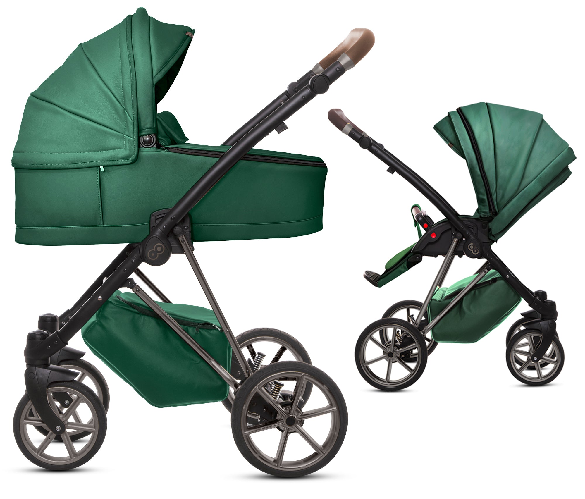 TPFLiving 2in1 Kinderwagen Royal Kunstleder