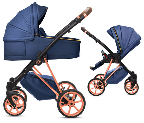 TPFLiving 2in1 Kinderwagen Royal Kunstleder
