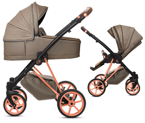 TPFLiving 2in1 Kinderwagen Royal Kunstleder