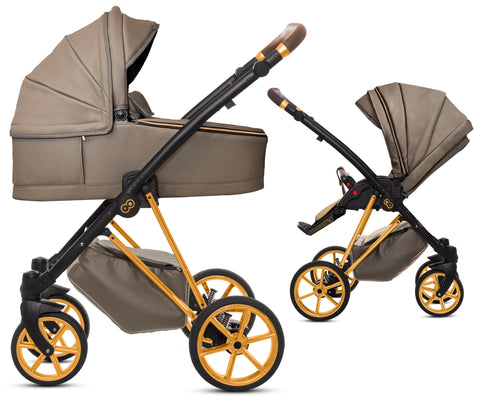 TPFLiving 2in1 Kinderwagen Royal Kunstleder