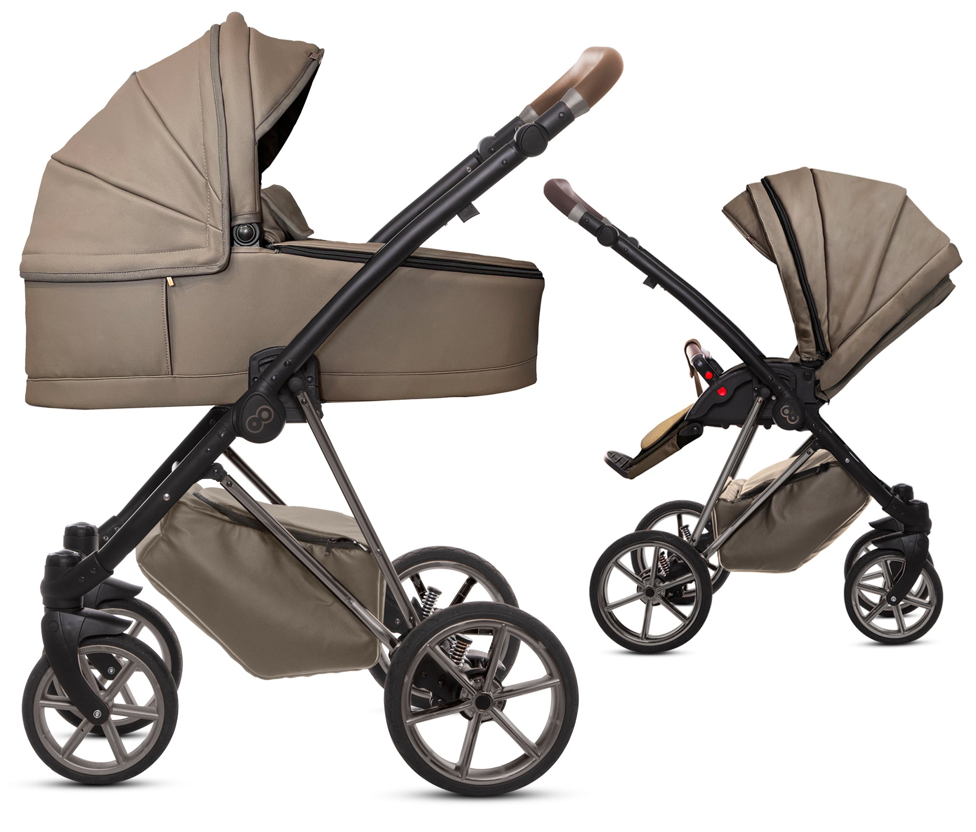 TPFLiving 2in1 Kinderwagen Royal Kunstleder