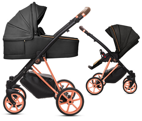 TPFLiving 2in1 Kinderwagen Royal Kunstleder
