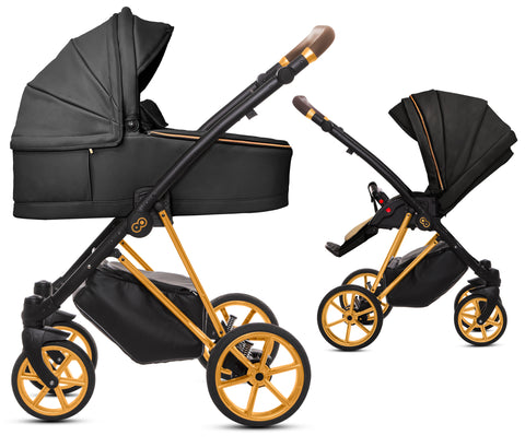 TPFLiving 2in1 Kinderwagen Royal Kunstleder