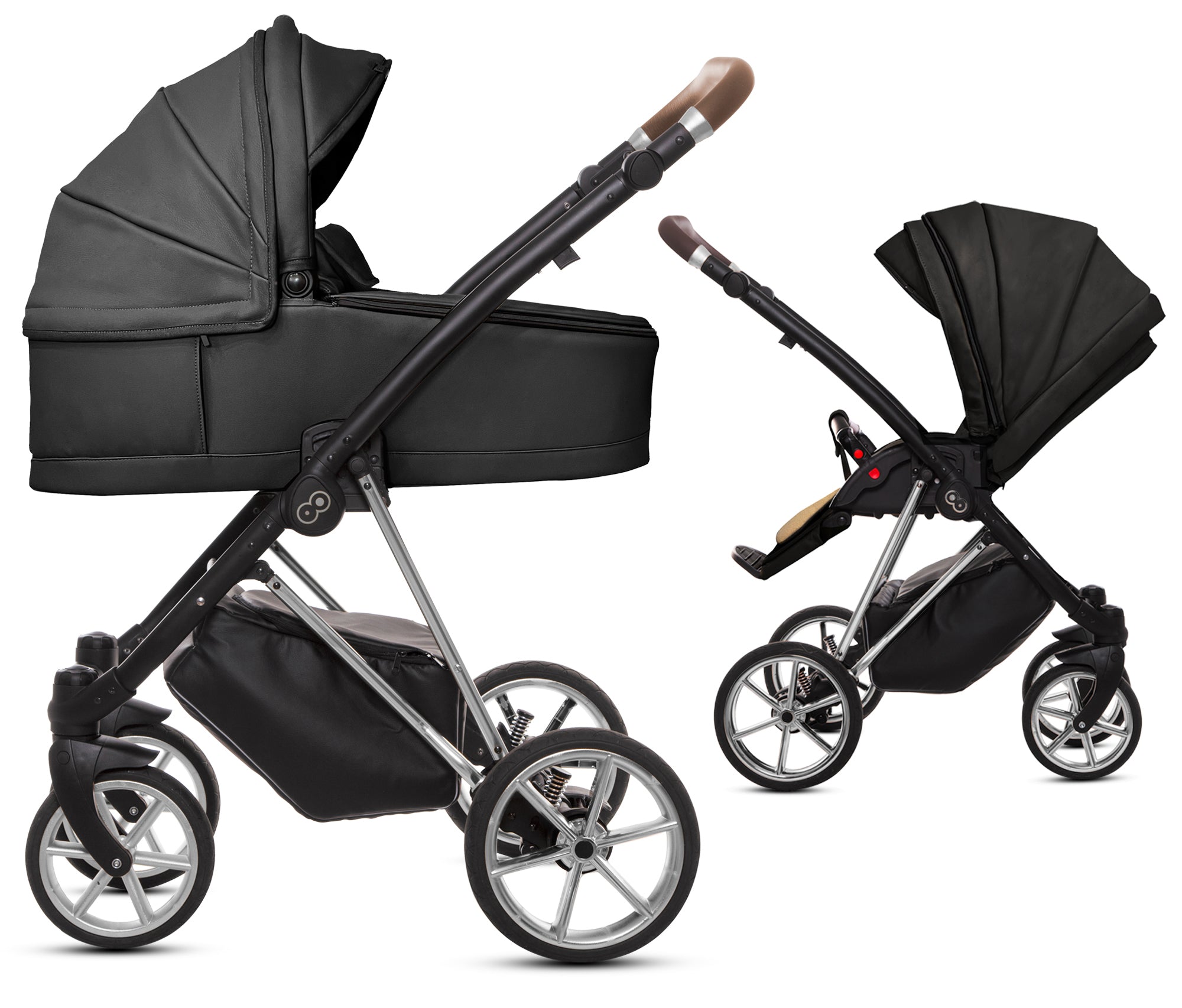 TPFLiving 2in1 Kinderwagen Royal Kunstleder