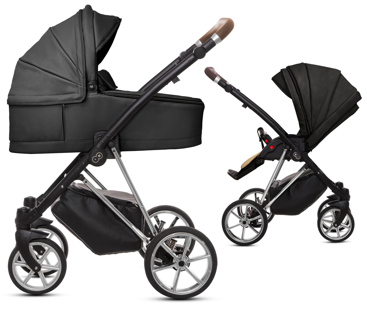 TPFLiving 2in1 Kinderwagen Royal Kunstleder