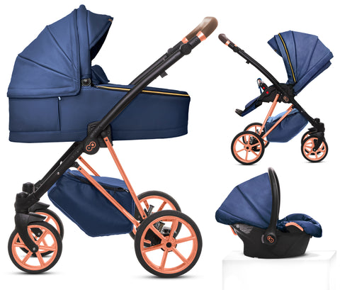TPFLiving 3in1 Kinderwagen Royal Kunstleder