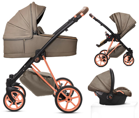TPFLiving 3in1 Kinderwagen Royal Kunstleder