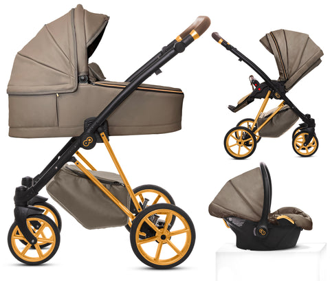 TPFLiving 3in1 Kinderwagen Royal Kunstleder