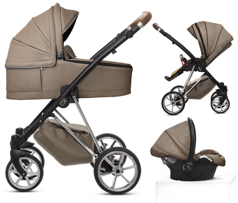 TPFLiving 3in1 Kinderwagen Royal Kunstleder