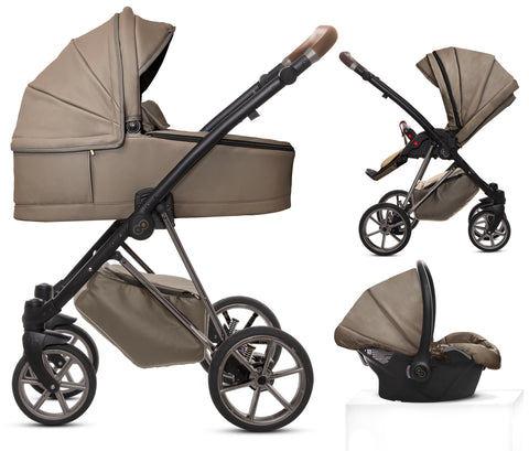 TPFLiving 3in1 Kinderwagen Royal Kunstleder