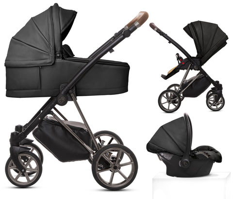 TPFLiving 3in1 Kinderwagen Royal Kunstleder