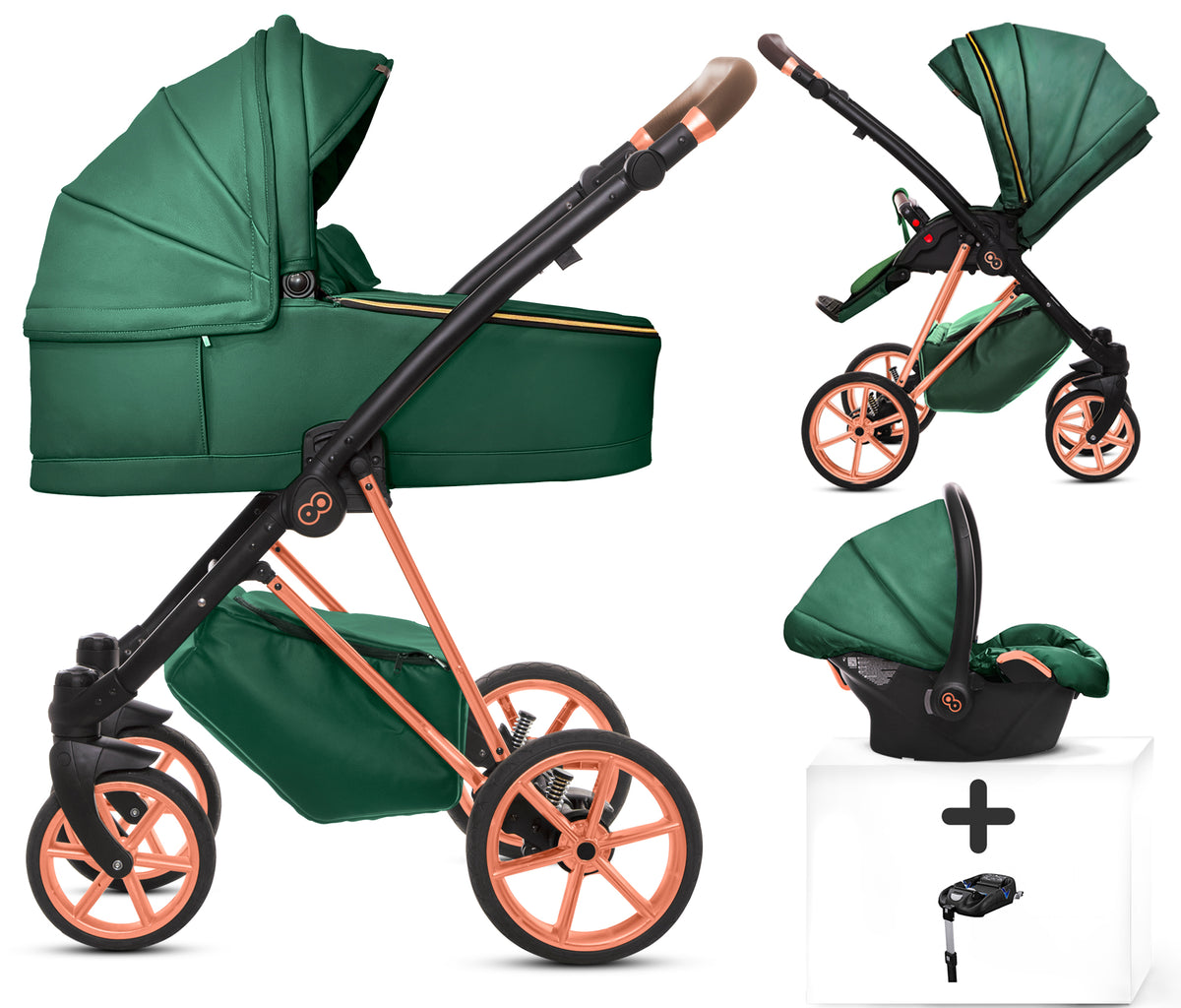 TPFLiving 4in1 Kinderwagen Royal Kunstleder