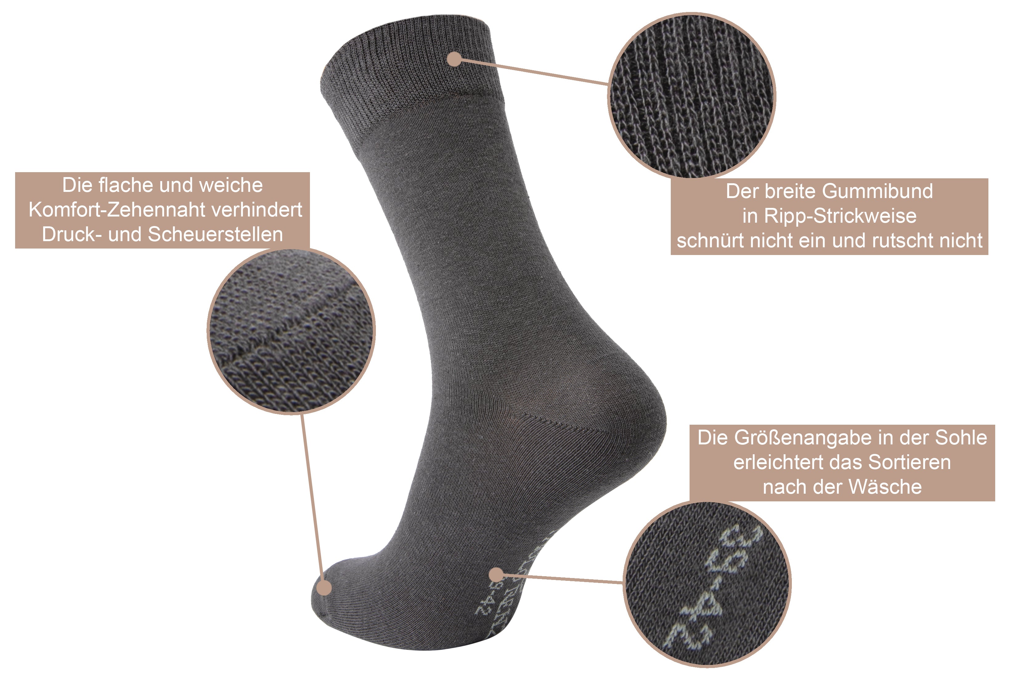 Paolo Renzo® Business Socken 3/6/12/18 oder 36 Paar - Größen 39/42 und 43/46