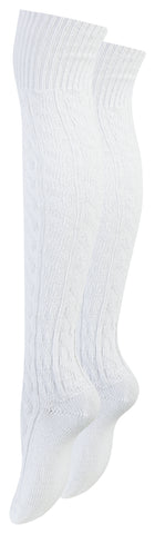 Paolo Renzo® Damen Baumwoll Overknees mit Zopfmuster & Anti-Rutsch-Bund 1 oder 3 Paar - Größe 36/41