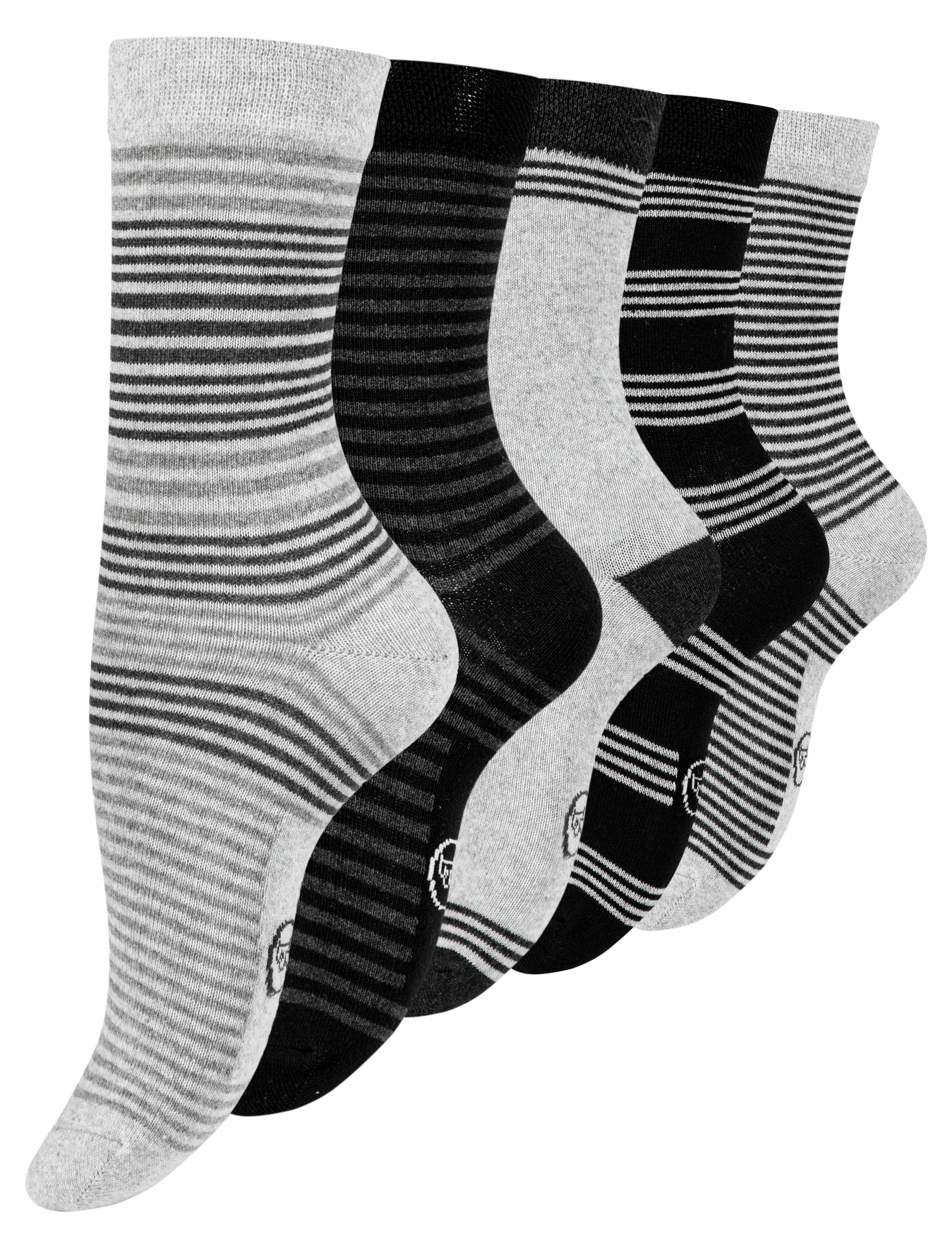 Paolo Renzo® Damen Baumwoll Socken "DOT STRIPE" 5/10 oder 15 Paar - Größen 35/38 und 39/42