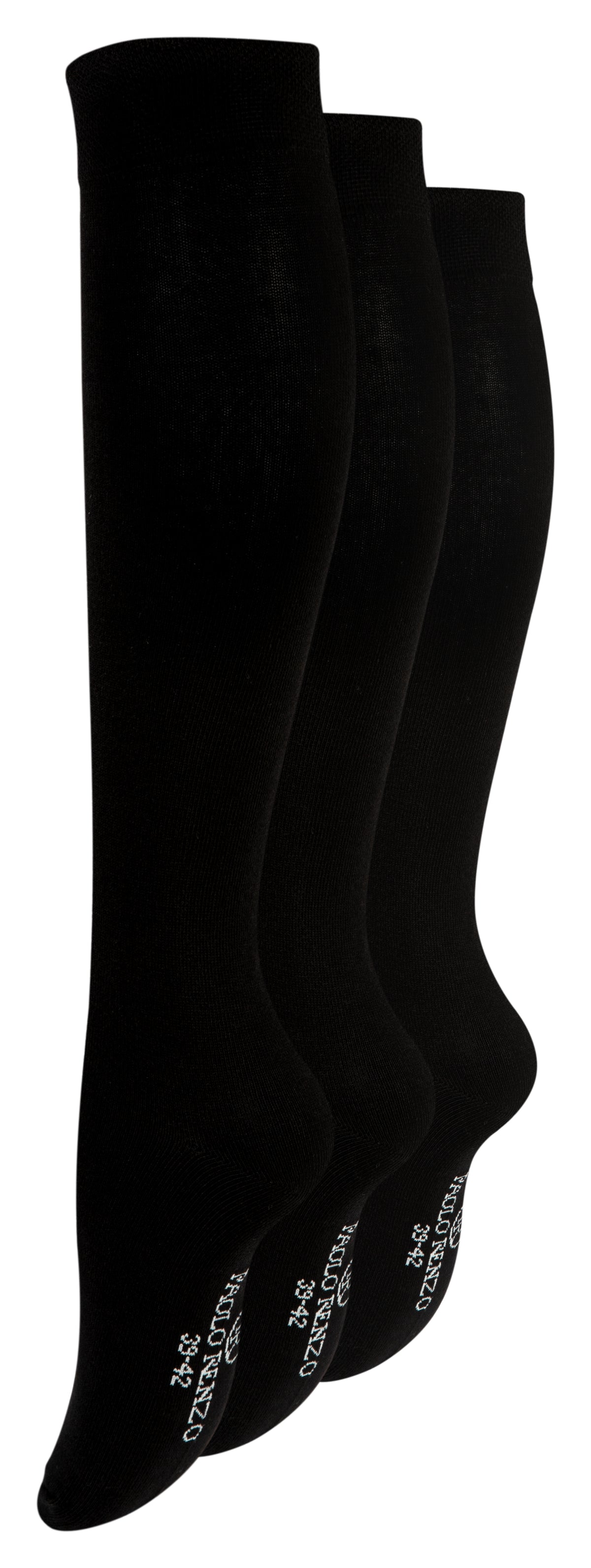 Paolo Renzo® Damen Baumwoll-Kniestrümpfe 3 oder 6 Paar - Größen 35/38 und 39/42
