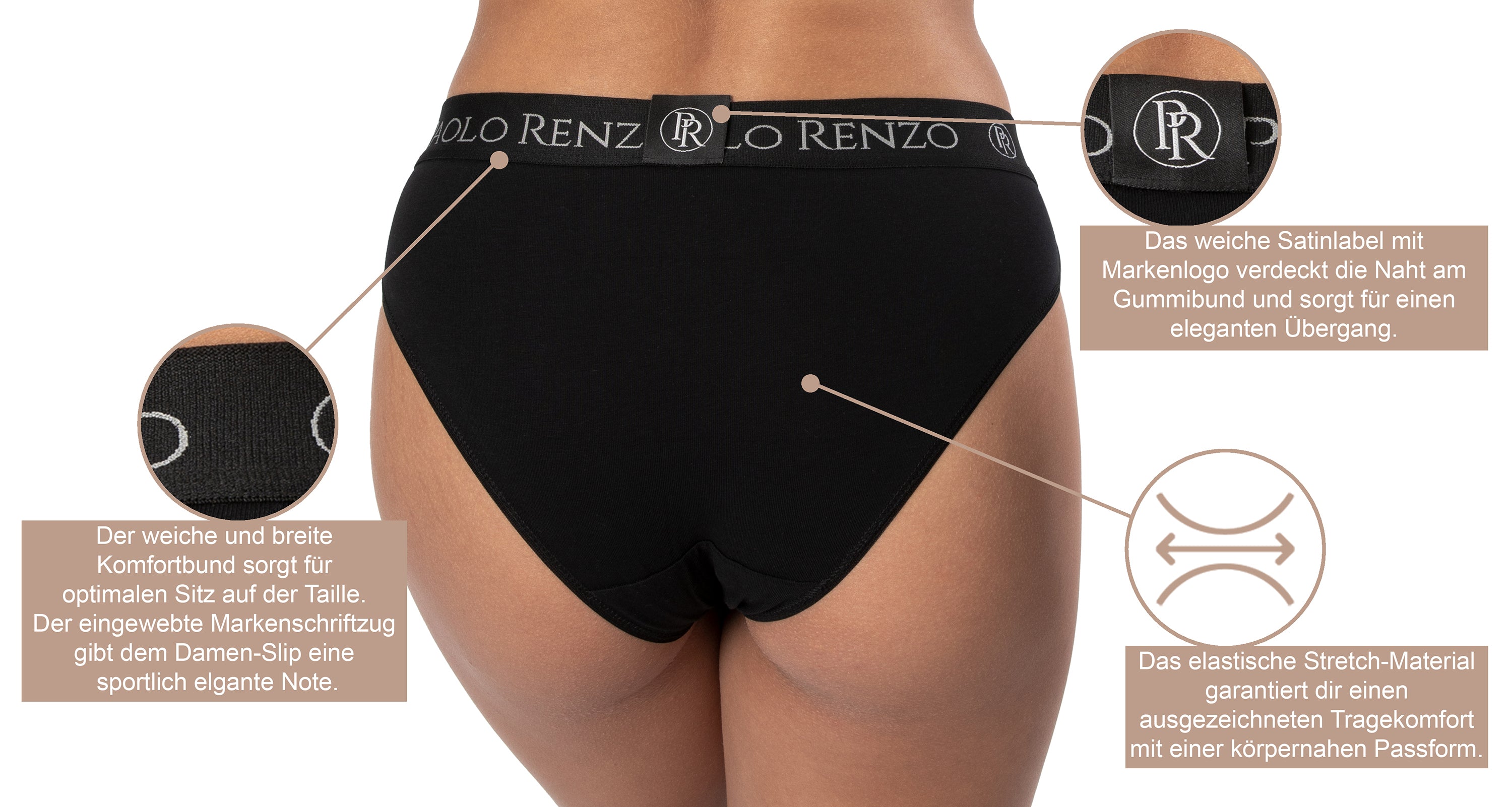 Paolo Renzo® women's cotton briefs SPORT LINE 3 or 6 pairs - sizes S, –  Traumpreisfabrik