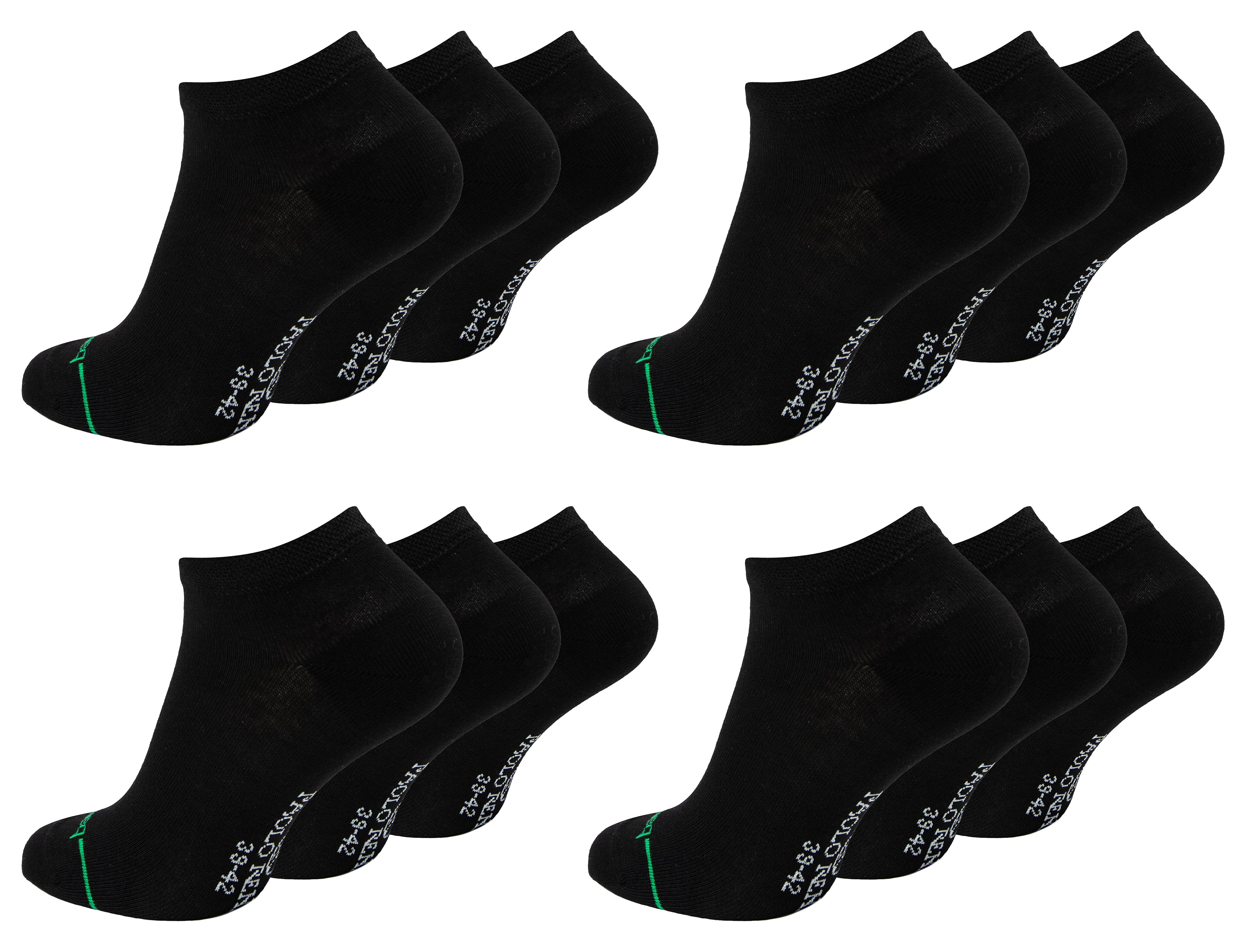 Paolo Renzo® Unisex Bambus Sneaker 3/6/12/18 oder 36 Paar - Größen 35/38, 39/42 und 43/46