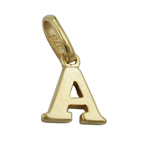 Paolo Renzo Buchstabenanhänger A-Z - 8x6,5mm glänzend 375er Gelbgold