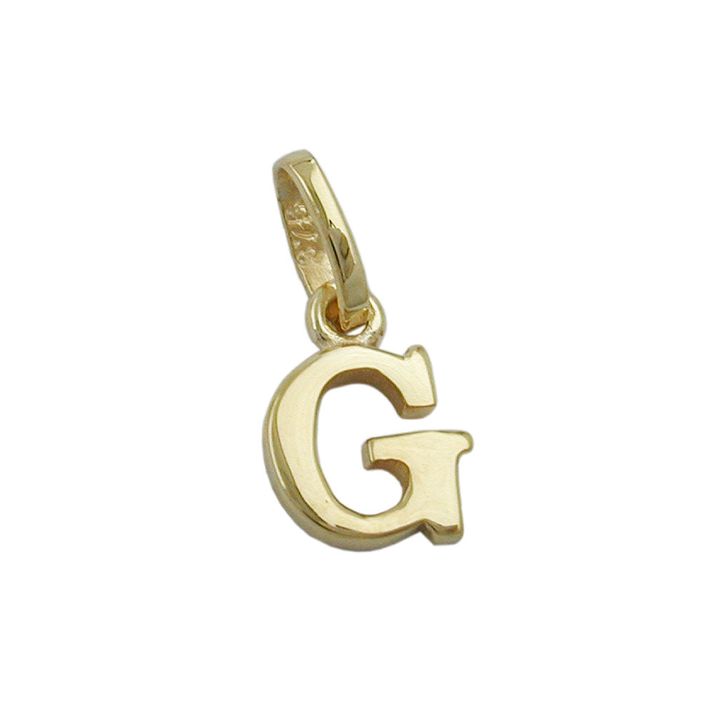 Paolo Renzo Buchstabenanhänger A-Z - 8x6,5mm glänzend 375er Gelbgold