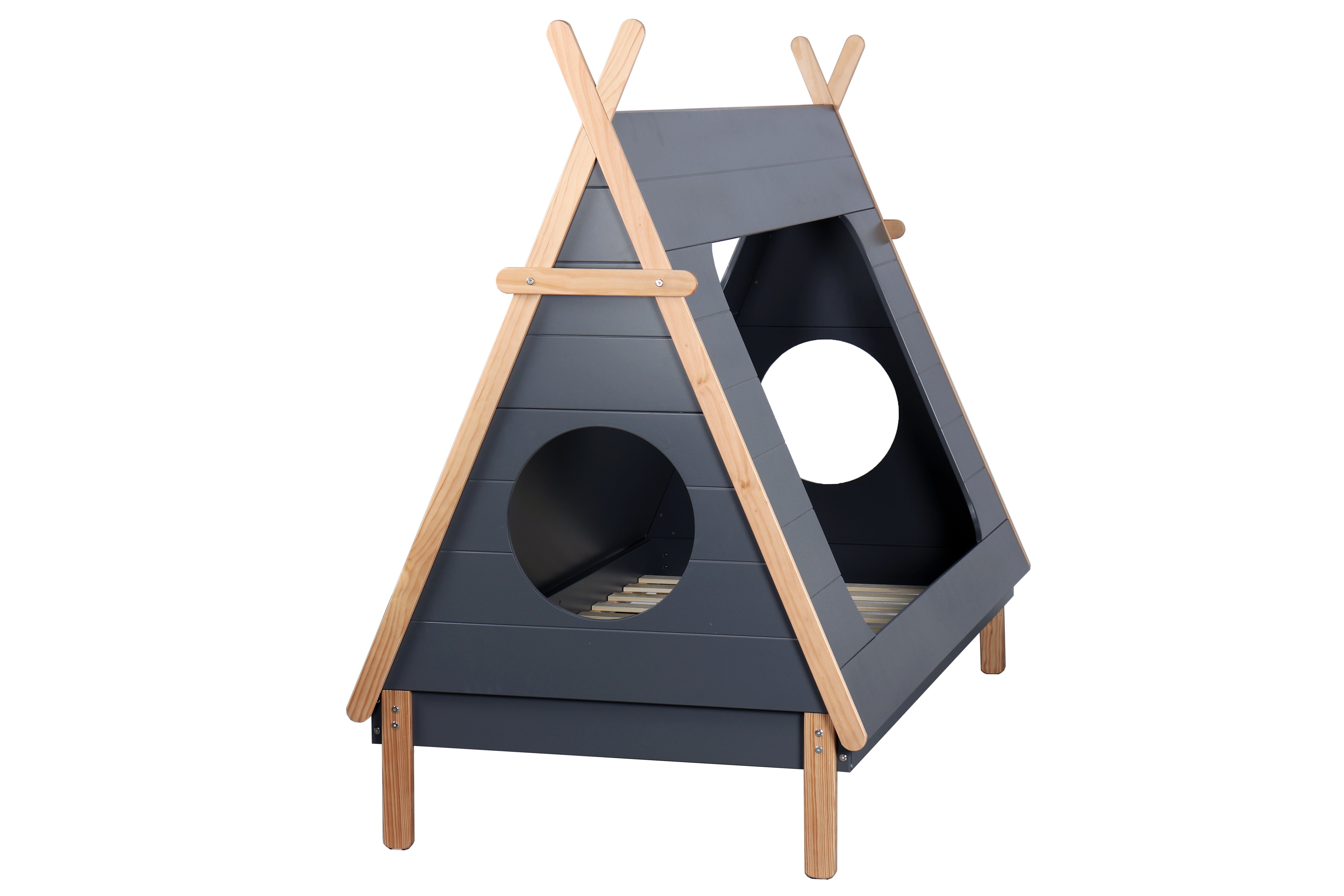 TPFLiving Kinderbett Fryak in Form eines Tipis, inkl. Lattenrost