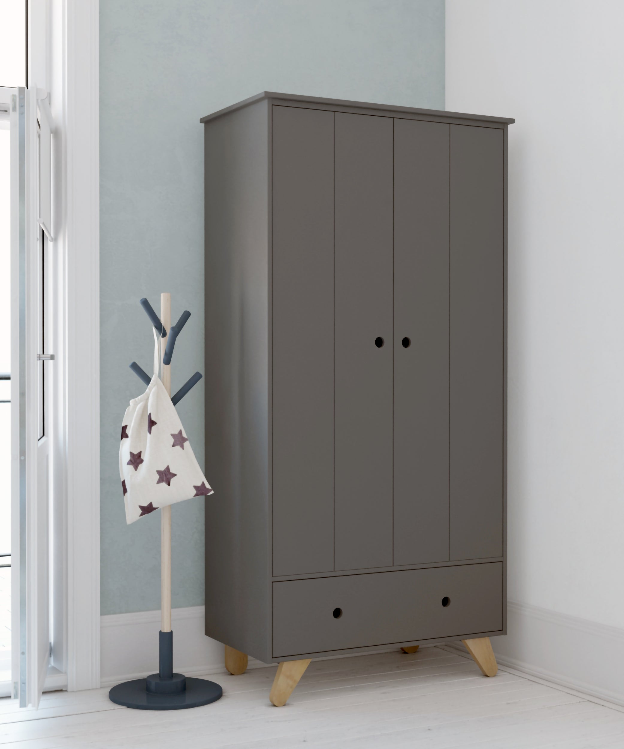 TPFLiving Kleiderschrank Lund 2 Türen, 1 Schublade