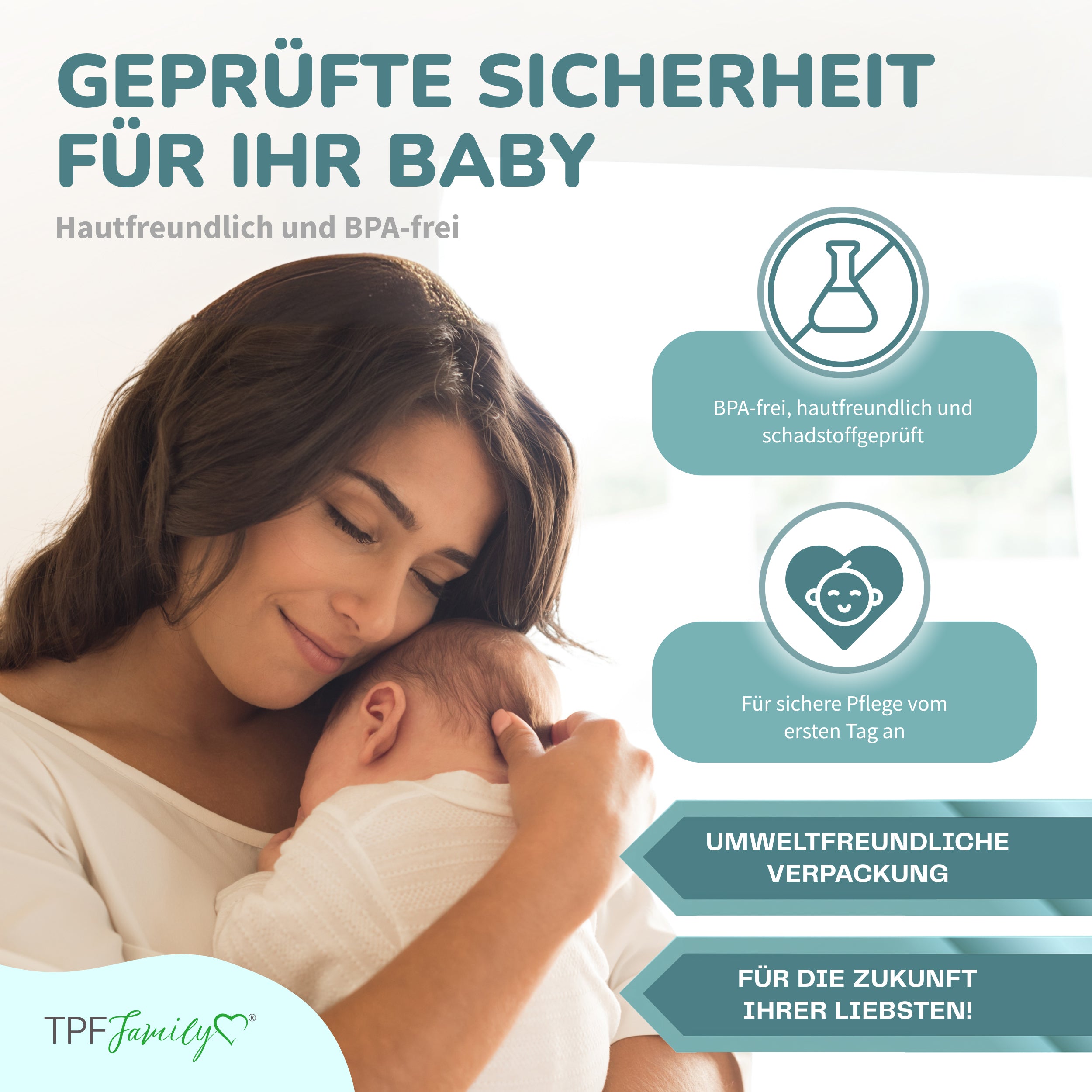 TPFFamily Baby Pflegeset Neugeborene – 10-teiliges Set mit hochwertiger Baby-Erstausstattung