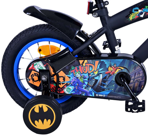 TPFSports DC Batman Kinderfahrrad - Jungen - 12 Zoll - Rücktritt + Handbremse- Schwarz