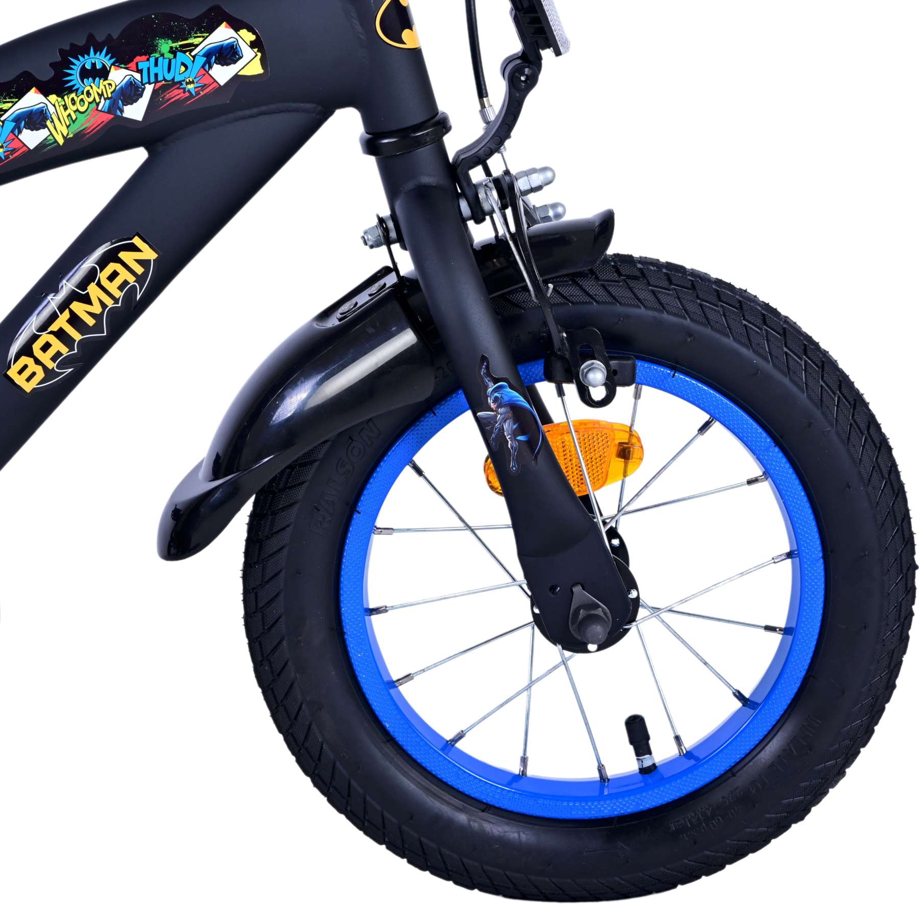 TPFSports DC Batman Kinderfahrrad - Jungen - 12 Zoll - Rücktritt + Handbremse- Schwarz