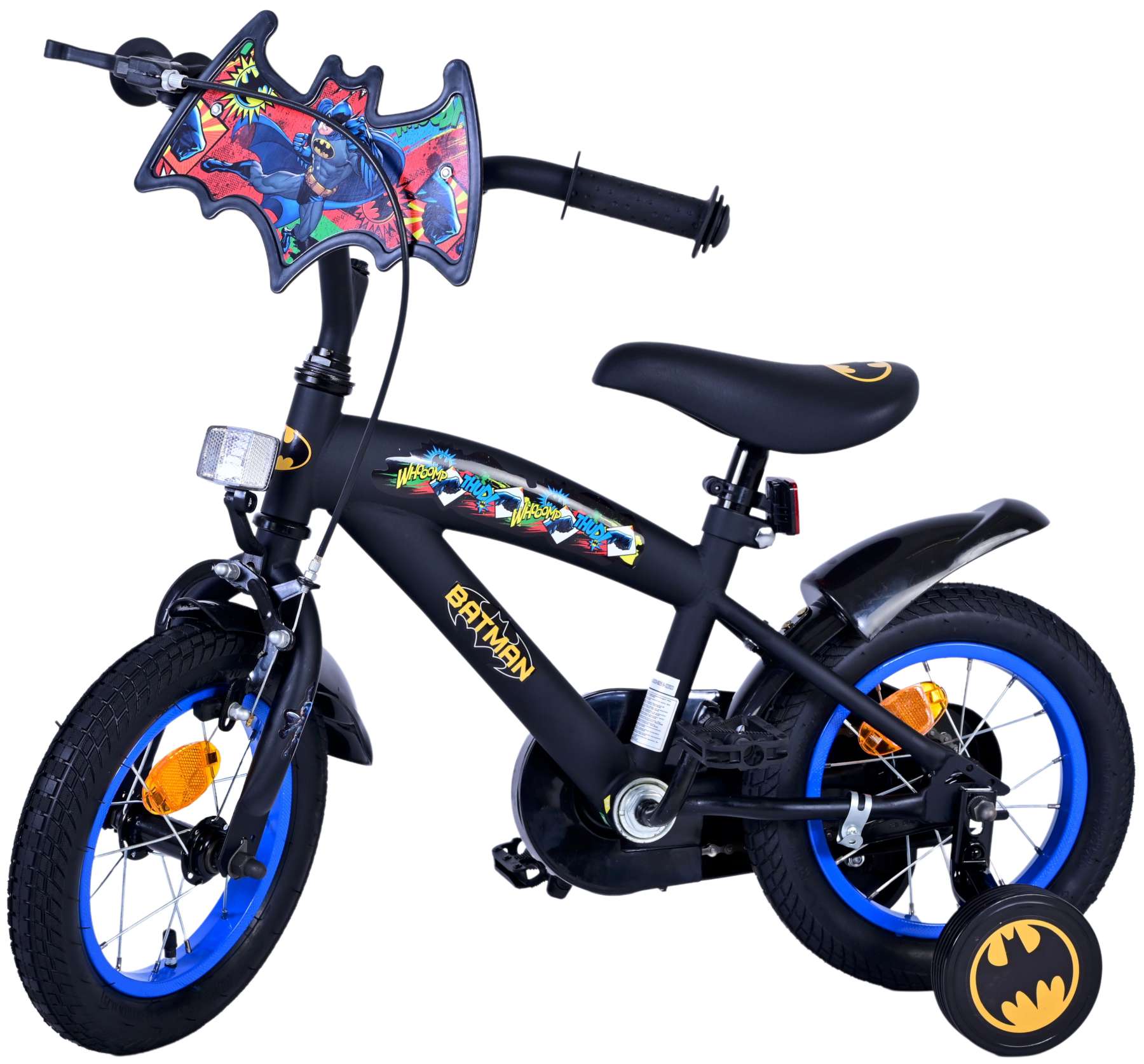 TPFSports DC Batman Kinderfahrrad - Jungen - 12 Zoll - Rücktritt + Handbremse- Schwarz