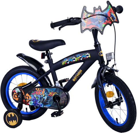 TPFSports DC Batman Kinderfahrrad - Jungen - 14 Zoll - Rücktritt + Handbremse - Schwarz