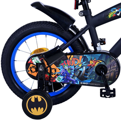 TPFSports DC Batman Kinderfahrrad - Jungen - 14 Zoll - Rücktritt + Handbremse - Schwarz