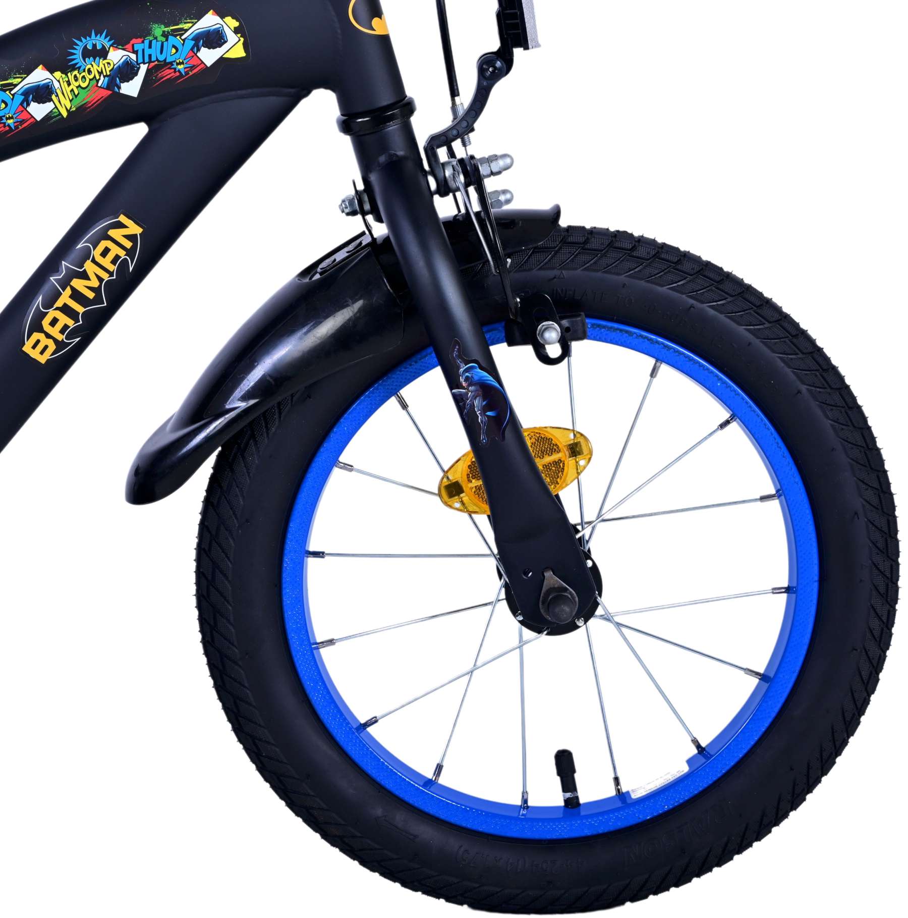 TPFSports DC Batman Kinderfahrrad - Jungen - 14 Zoll - Rücktritt + Handbremse - Schwarz