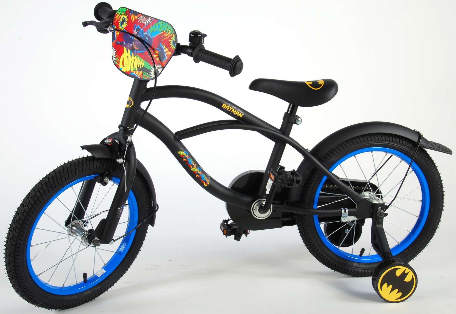 TPFSports DC Batman Kinderfahrrad - Jungen - 16 Zoll - Rücktritt + Handbremse - Schwarz