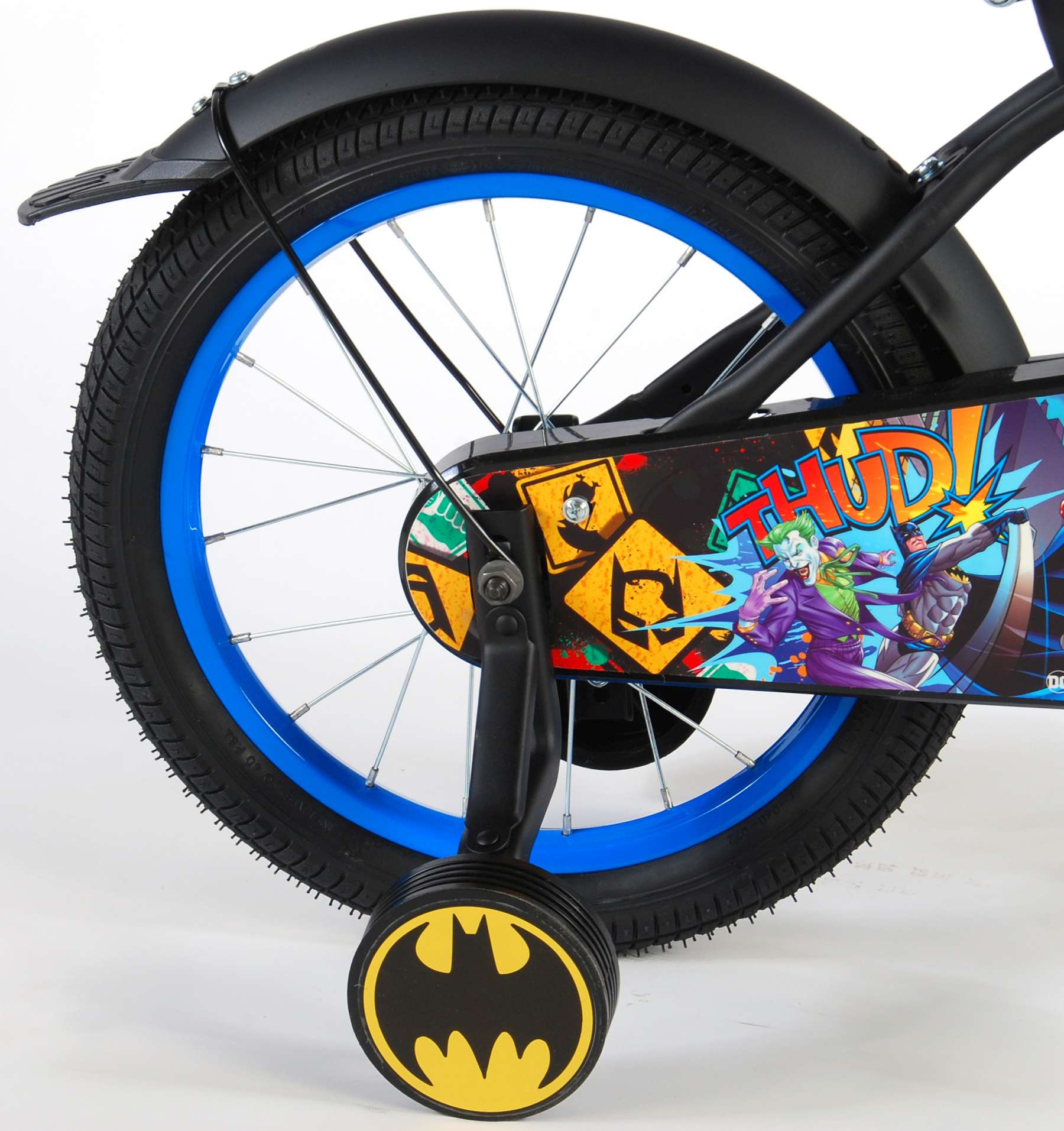 TPFSports DC Batman Kinderfahrrad - Jungen - 16 Zoll - Rücktritt + Handbremse - Schwarz