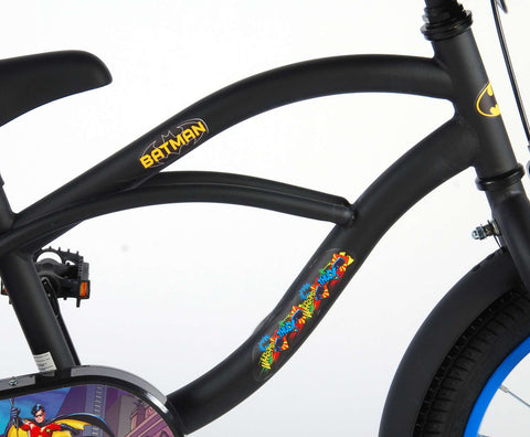 TPFSports DC Batman Kinderfahrrad - Jungen - 16 Zoll - Rücktritt + Handbremse - Schwarz