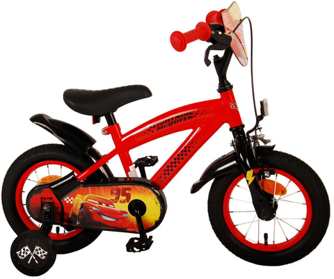 TPFSports Disney Cars Kinderfahrrad - Jungen - 12 Zoll - Rücktritt + Handbremse - Rot