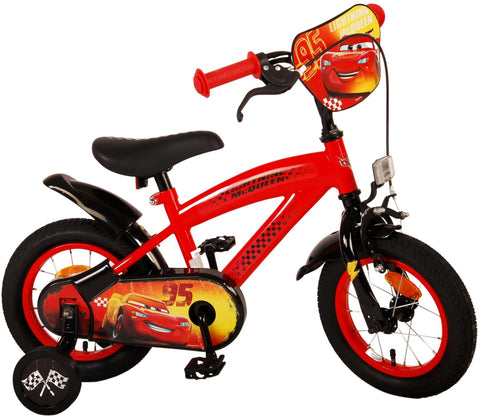 TPFSports Disney Cars Kinderfahrrad - Jungen - 12 Zoll - Rücktritt + Handbremse - Rot