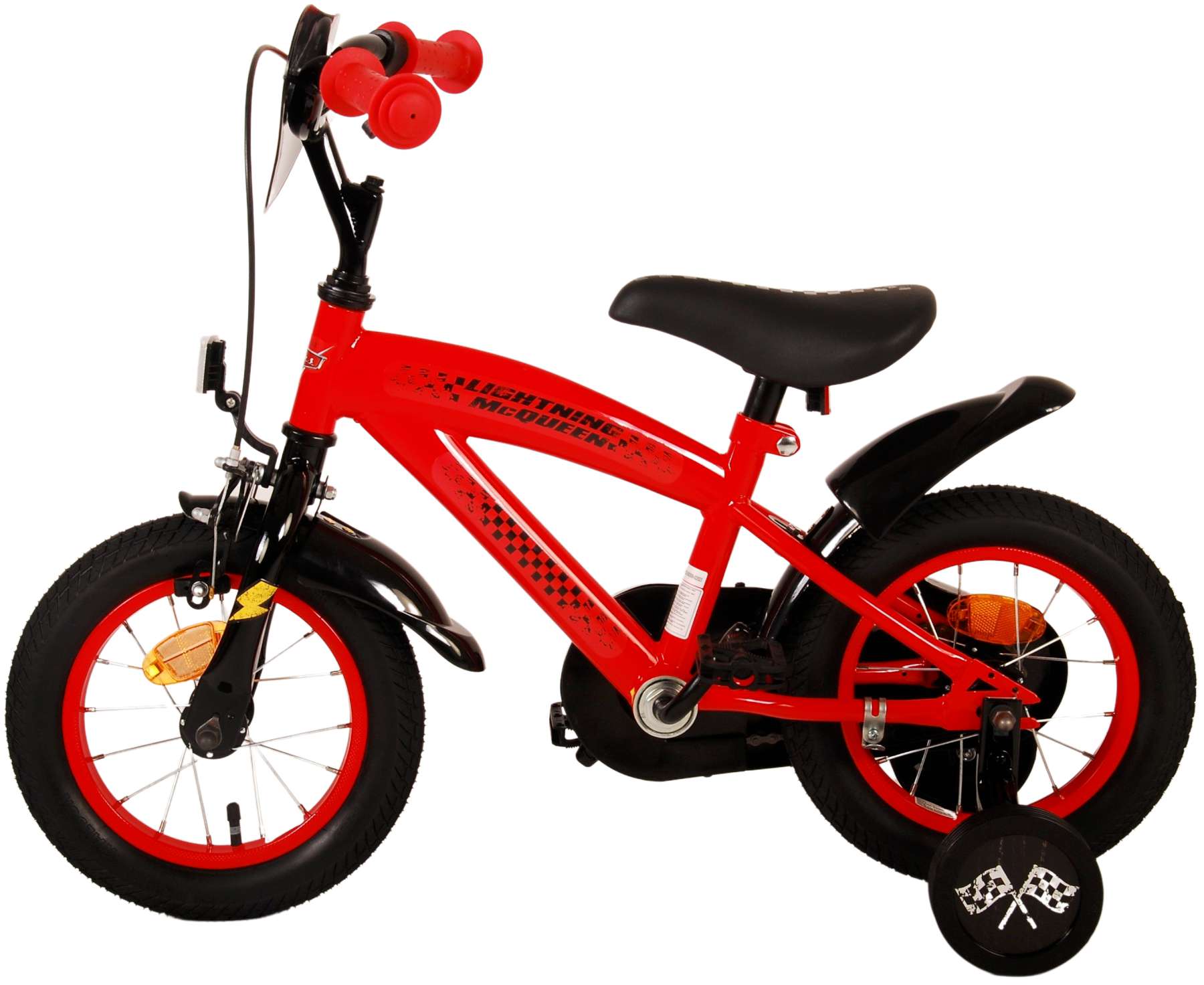 TPFSports Disney Cars Kinderfahrrad - Jungen - 12 Zoll - Rücktritt + Handbremse - Rot