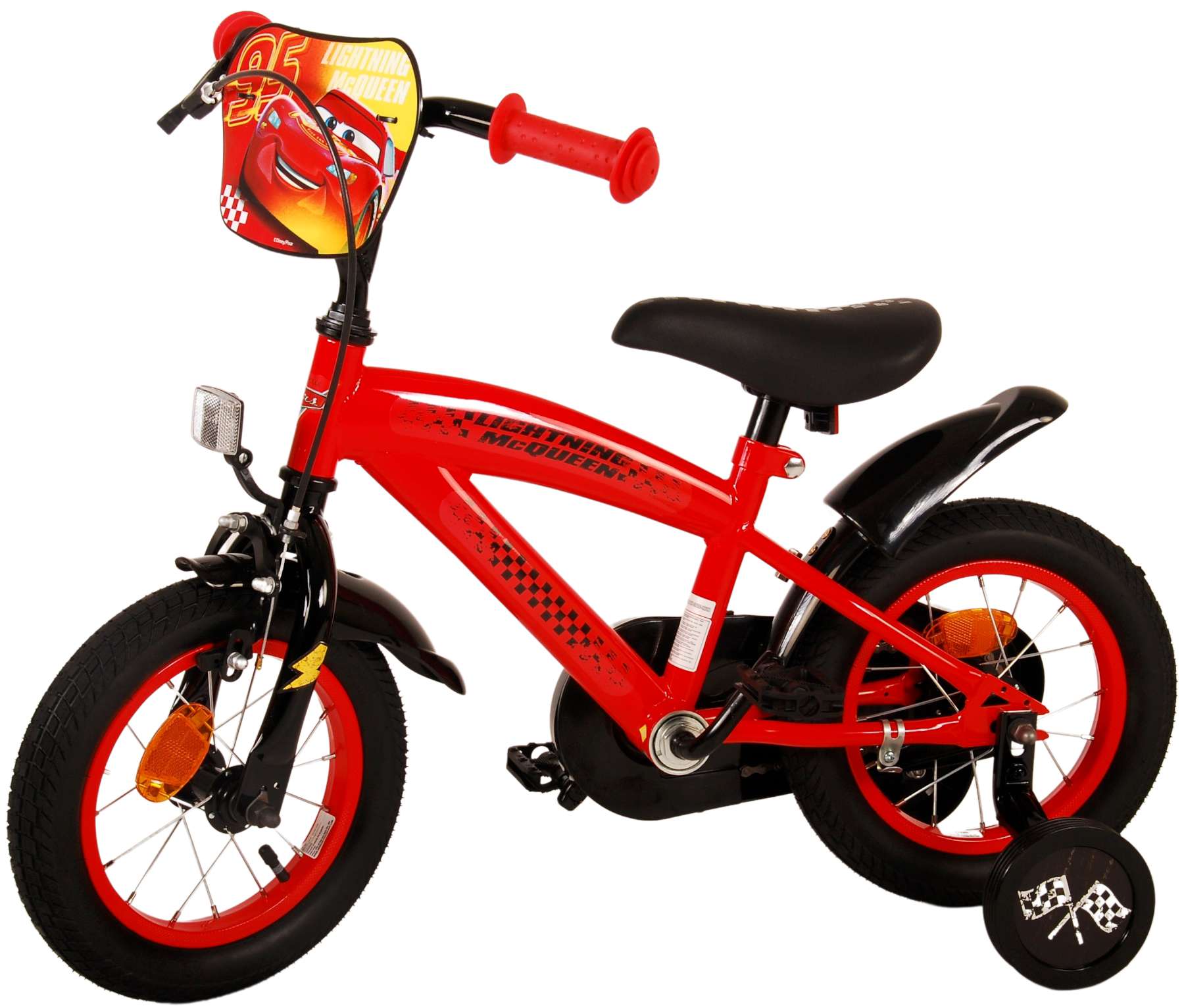 TPFSports Disney Cars Kinderfahrrad - Jungen - 12 Zoll - Rücktritt + Handbremse - Rot