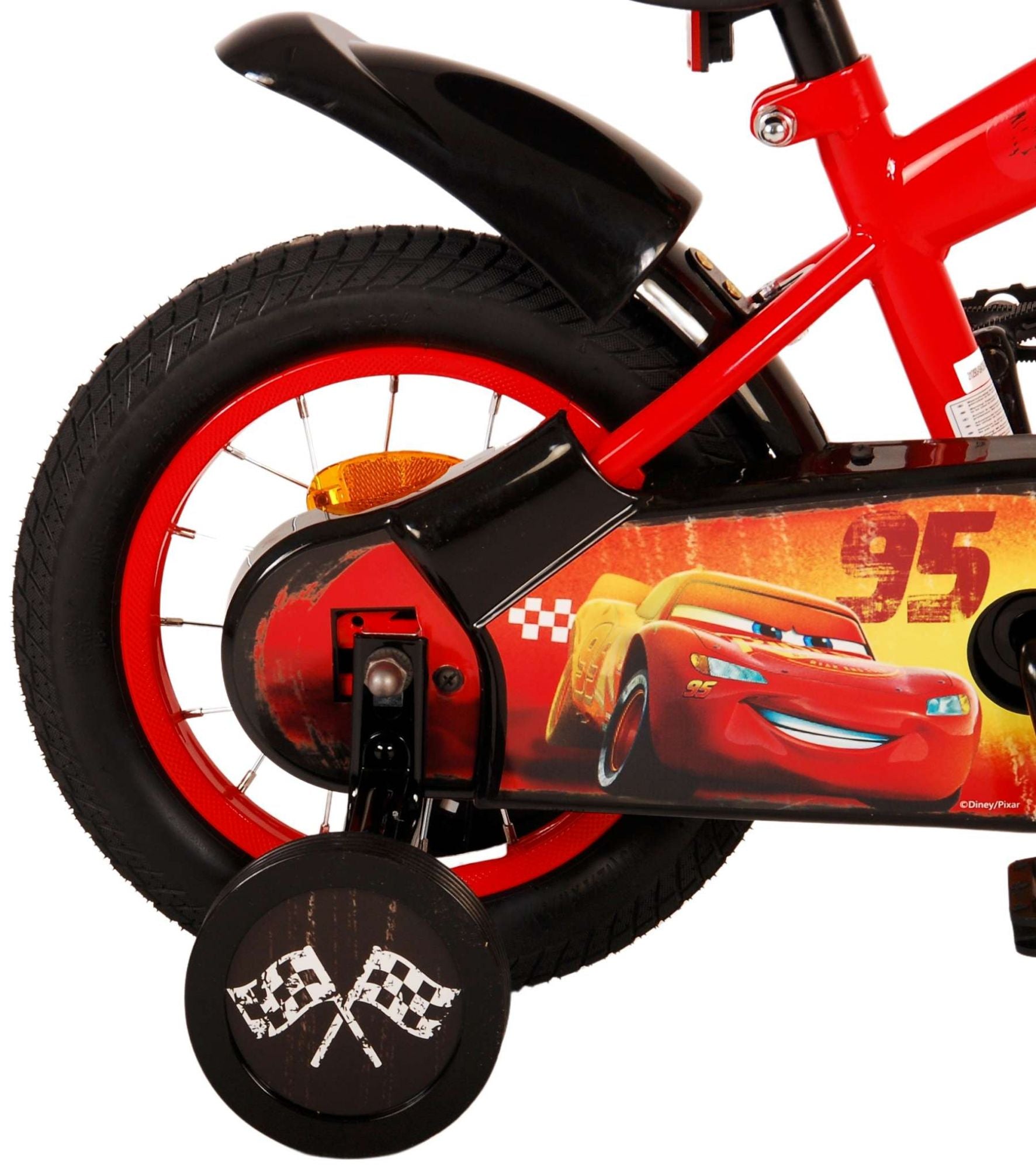 TPFSports Disney Cars Kinderfahrrad - Jungen - 12 Zoll - Rücktritt + Handbremse - Rot