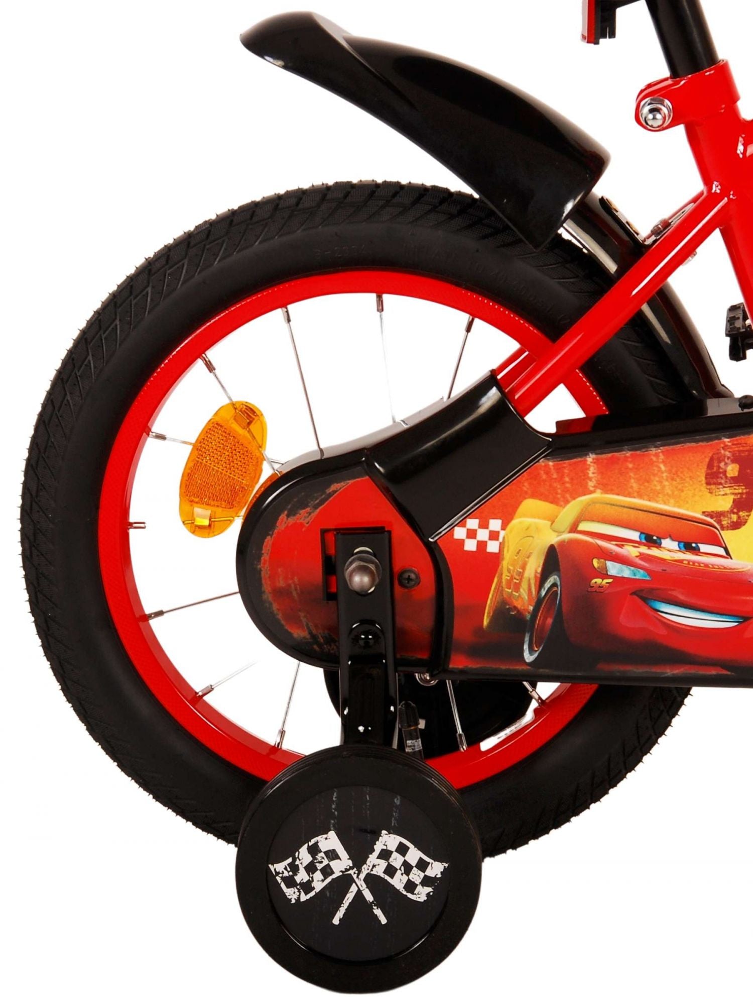 TPFSports Disney Cars Kinderfahrrad - Jungen - 14 Zoll - Rücktritt + Handbremse - Rot