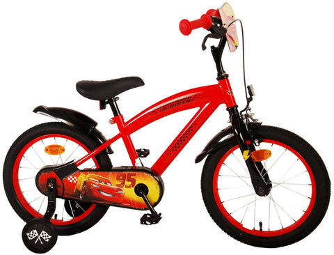 TPFSports Disney Cars Kinderfahrrad - Jungen - 16 Zoll - Rücktritt + Handbremse - Rot