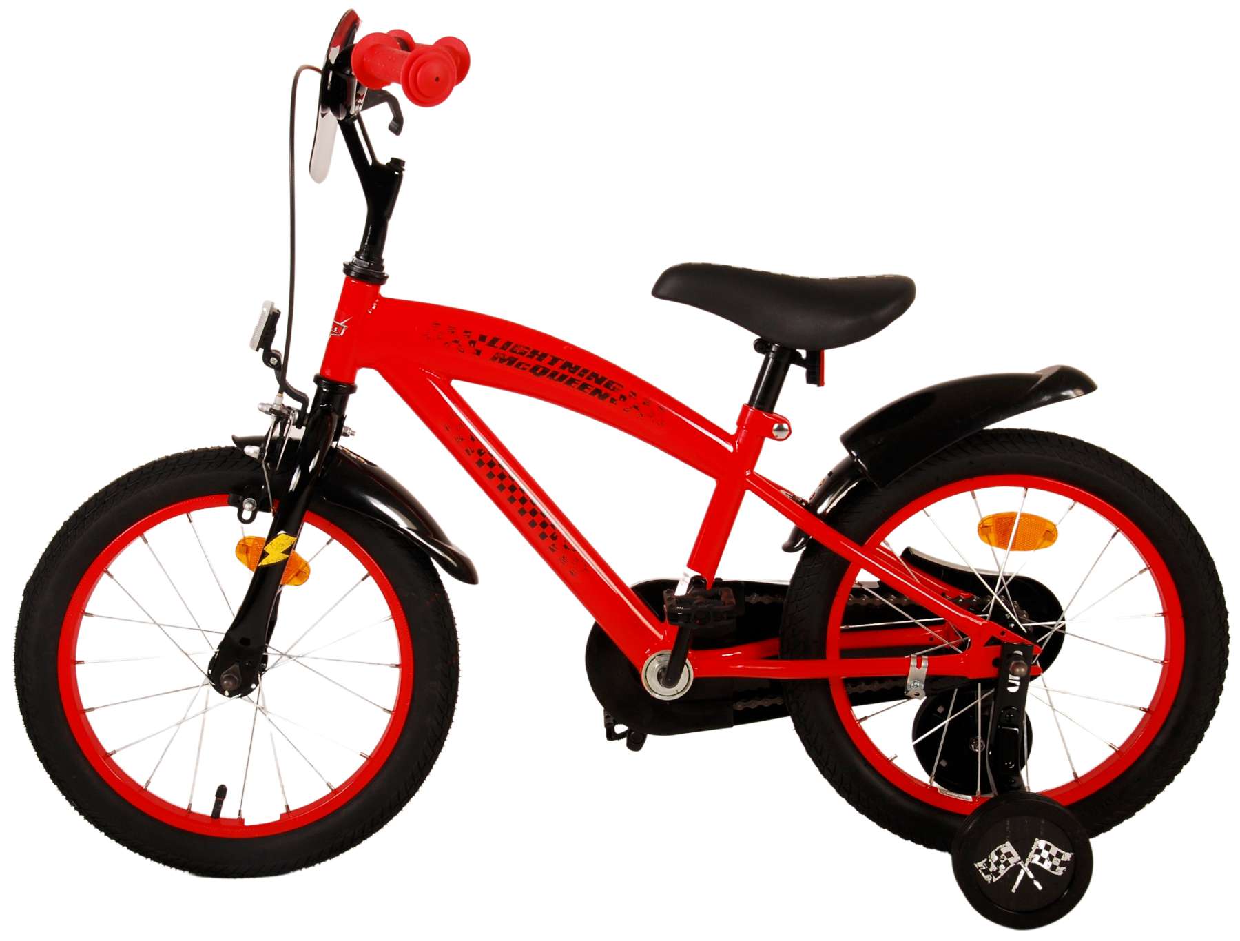 TPFSports Disney Cars Kinderfahrrad - Jungen - 16 Zoll - Rücktritt + Handbremse - Rot