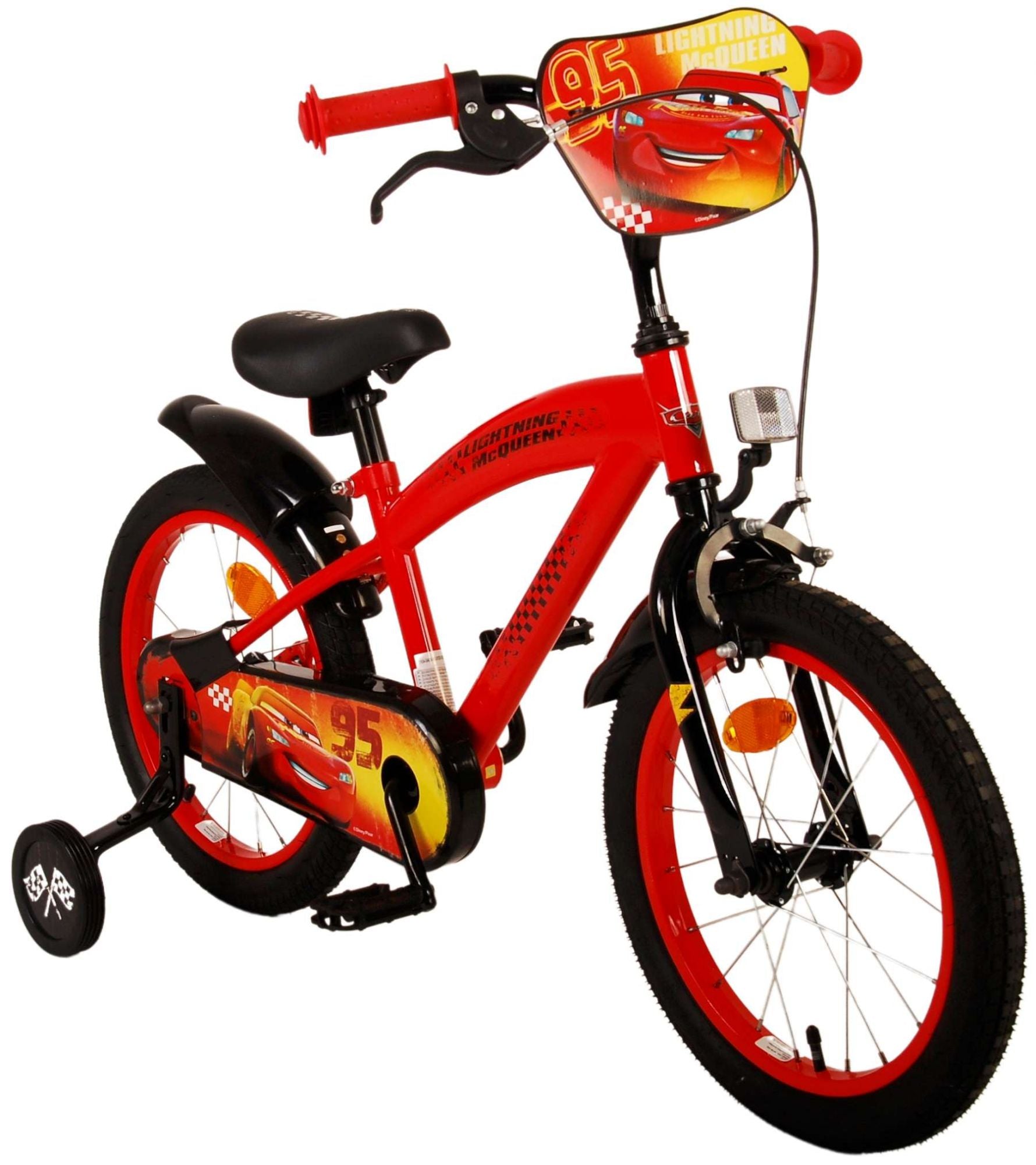 TPFSports Disney Cars Kinderfahrrad - Jungen - 16 Zoll - Rücktritt + Handbremse - Rot