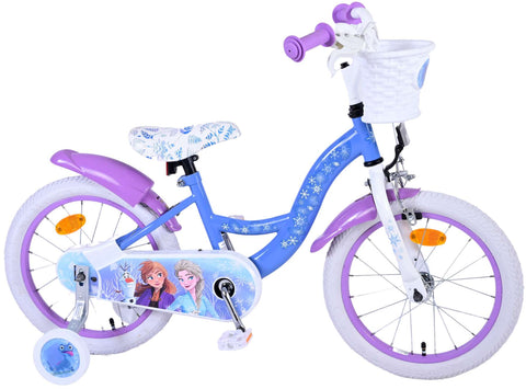 TPFSports Disney Frozen 2 Kinderfahrrad - Mädchen - Rücktritt + Handbremse - Blau/Lila
