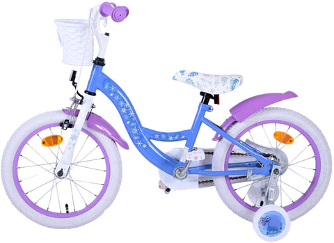 TPFSports Disney Frozen 2 Kinderfahrrad - Mädchen - Rücktritt + Handbremse - Blau/Lila